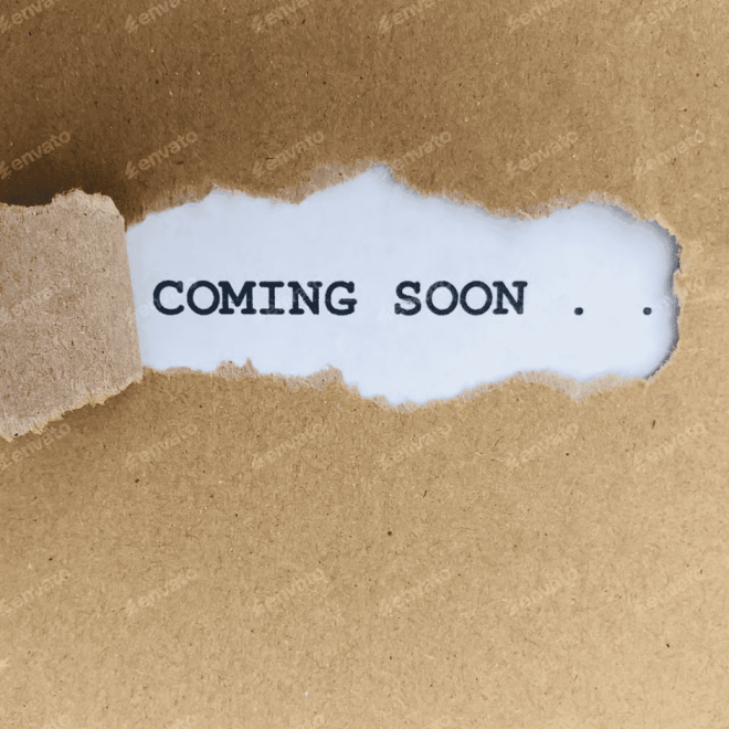 Coming soon announcement on torn paper, indicating new playful paths, creative outdoor play, and nature-based activities.
